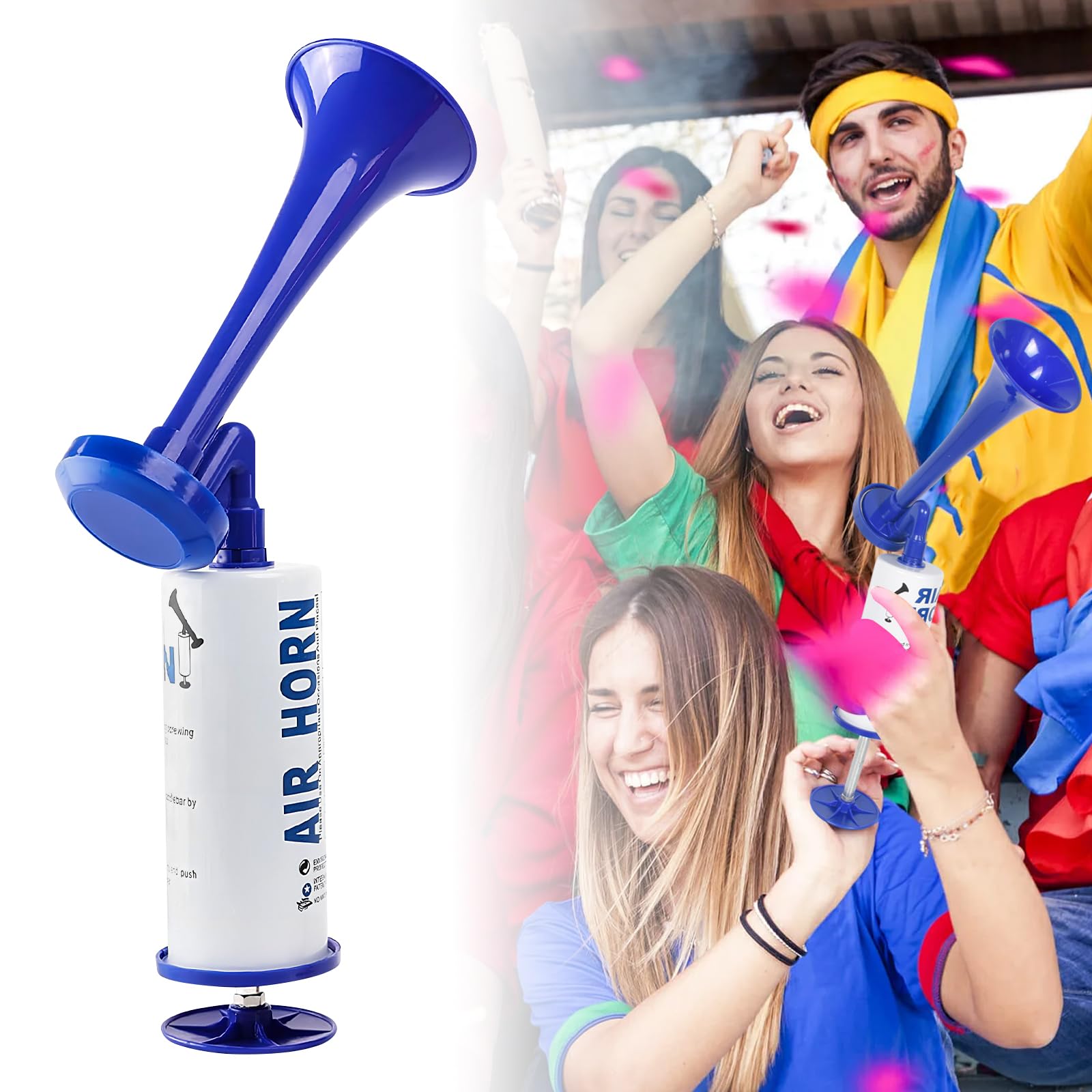 Zimoer Tromba da Stadio Tromba Stadio ad Aria Manuale Fanfare Air Horn Estremamente Forte Trombetta da Stadio Riutilizzabile per Partite di Calcio per Nautica, Eventi Sportivi, Celebrazioni