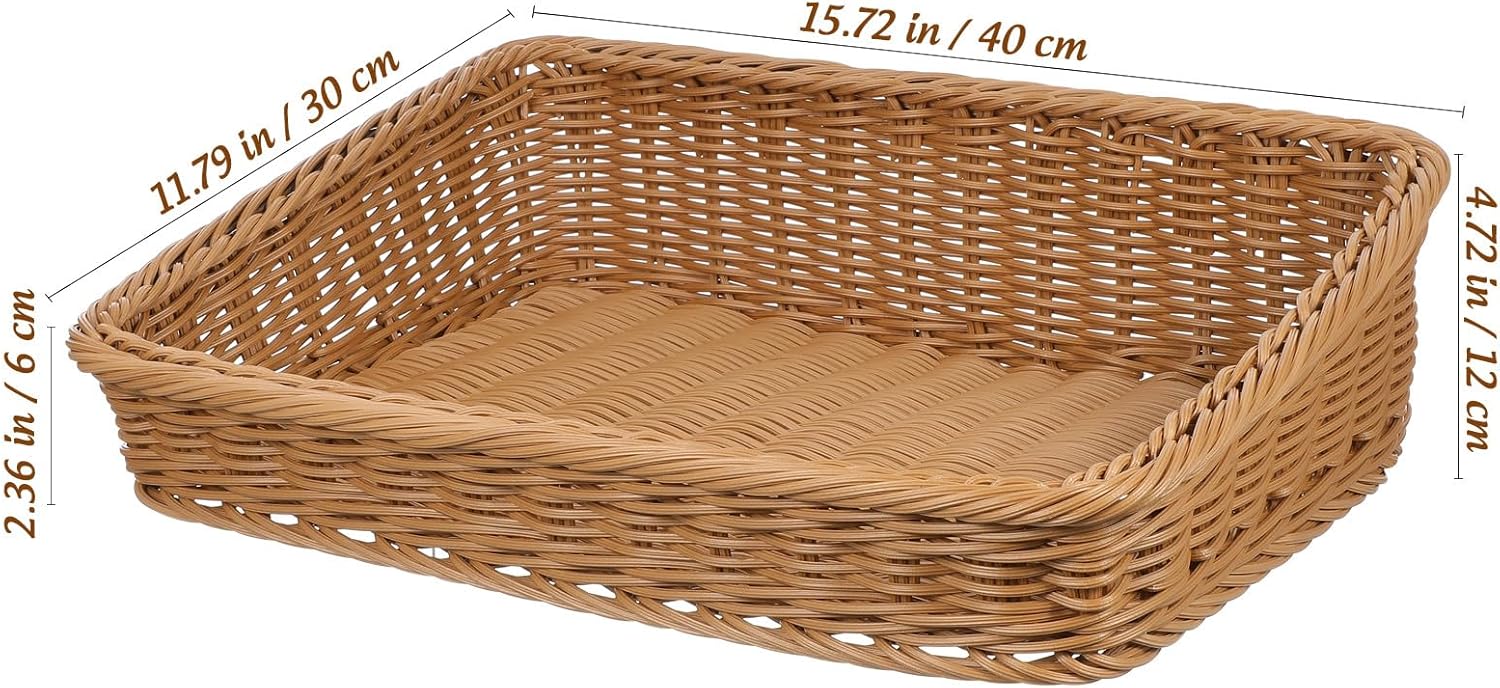 Handwoven Vine Storage Basket for Fruit and Bread, Light Brown Decorative Kitchen Organizer Suitable for Picnic and Tabletop Use
