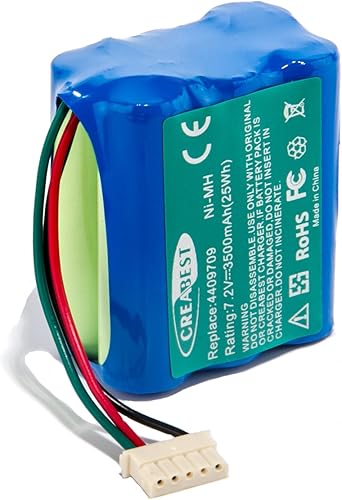 CREABEST Batería de repuesto Ni-MH de 7.2 V 3500 mAh compatible con iRobot Aspirador Barredora Braava 380 380T 390 390T Menta 5200B 5200C Piso