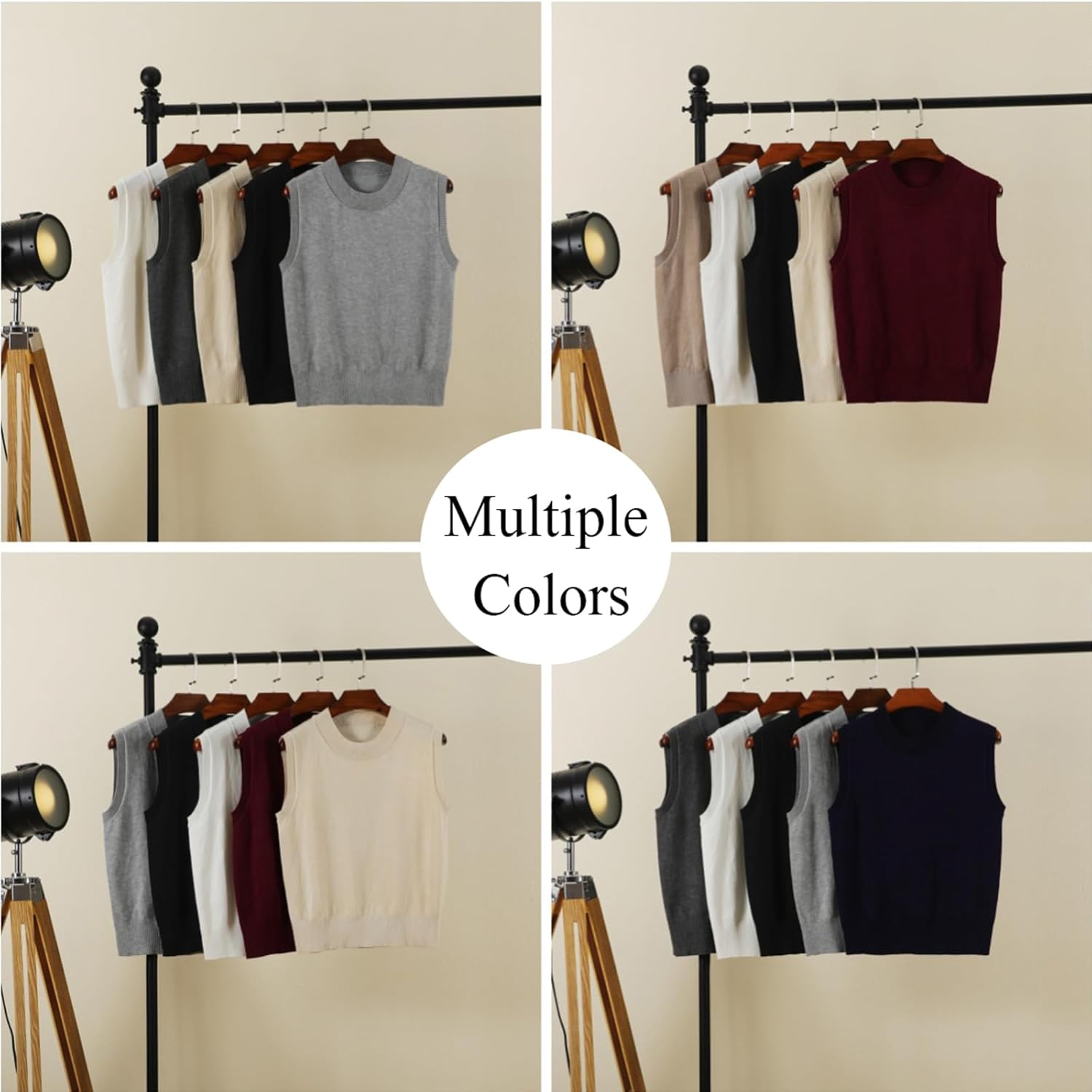 ZUEVI Women's Sweater Vest Classic Crew Neck Pullover Tank Tops Casual Trendy Knitted Sleeveless Vests - Image 6