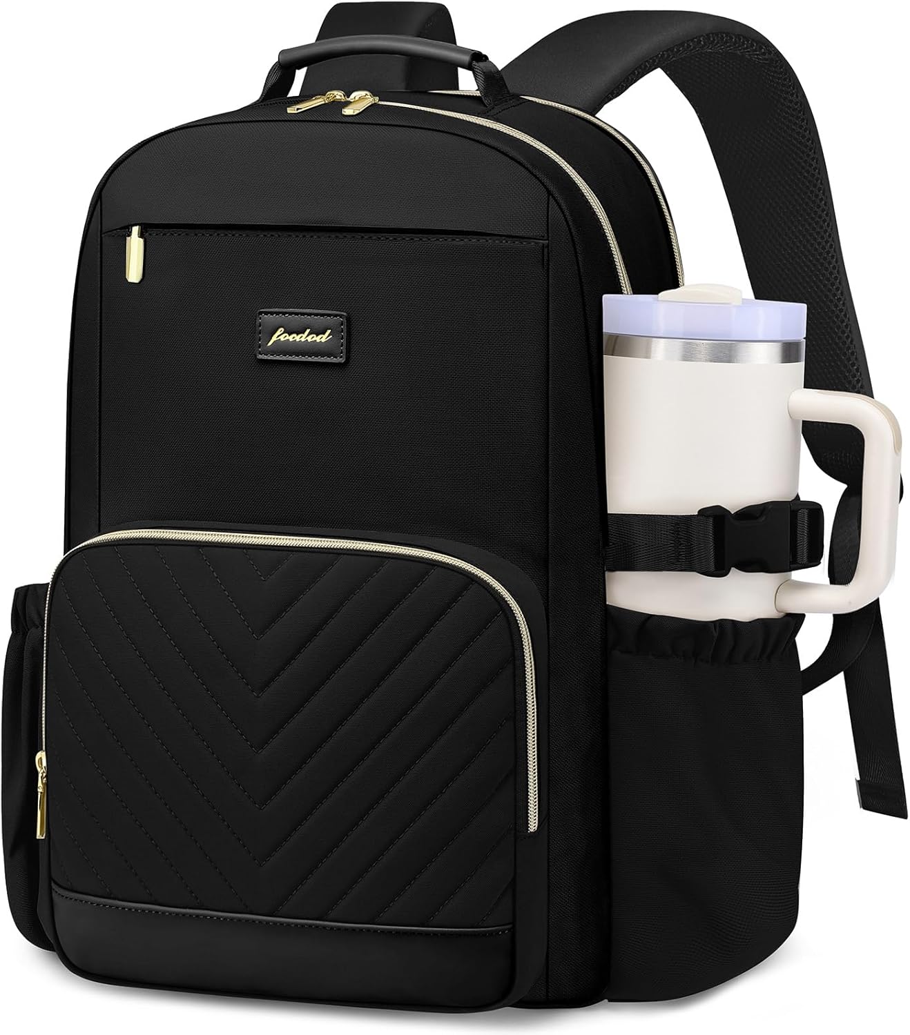 Laptop Backpack for Women Bookbag: 15.6 inch Work School Backpacks with Pouch Pocket for Large Capacity Cup & USB Charger College Book Bag Travel Business Nurse Teacher Bookbags Anti-theft Back Pack