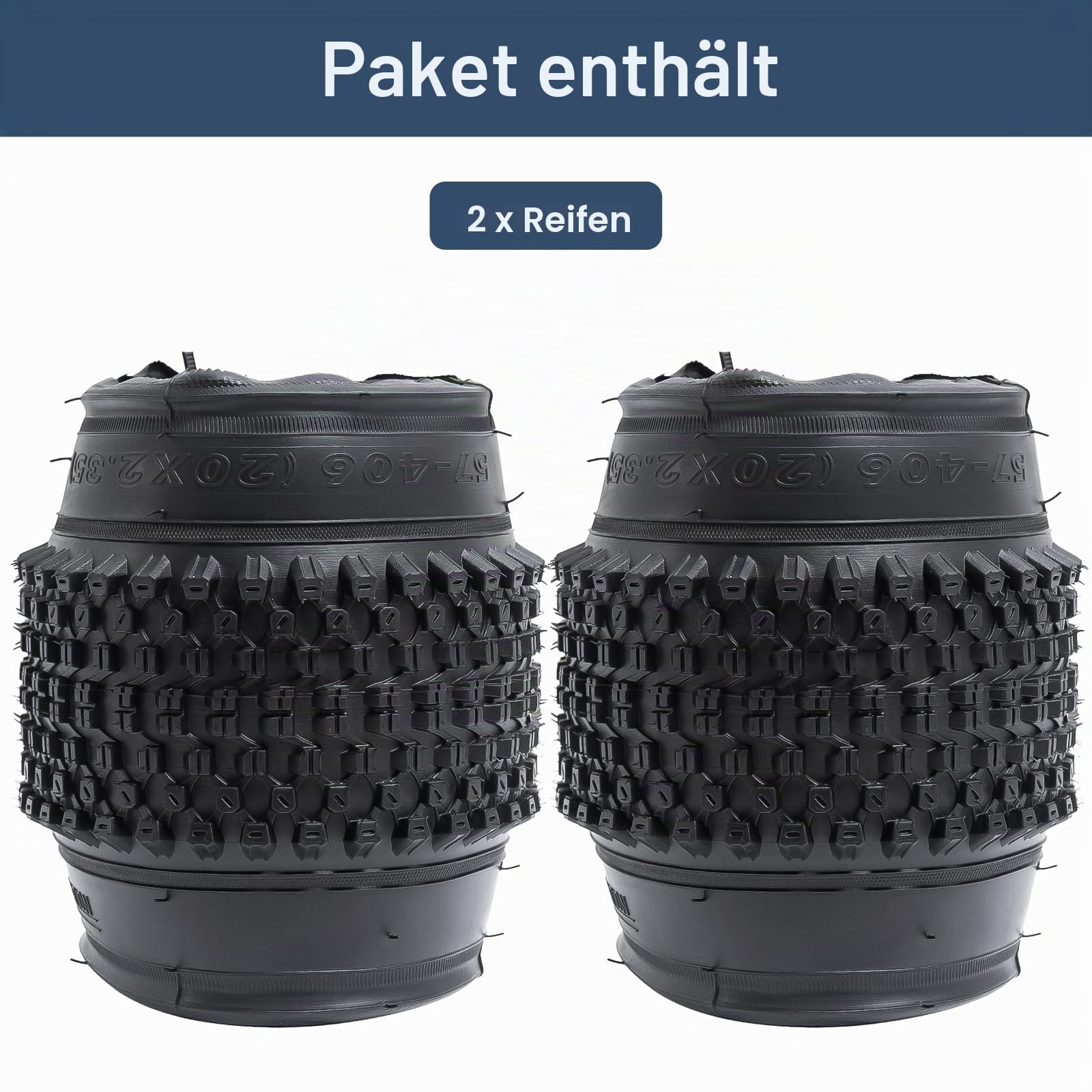 YunSCM 2PCS Faltbarer 20 Zoll Reifen 20x2.35/57-406 Fahrradreifen Kompatibel 20 x 2.30 20 x 2.35 20 x 2.40 Rennräder/Gravel/Mountainbike Reifen