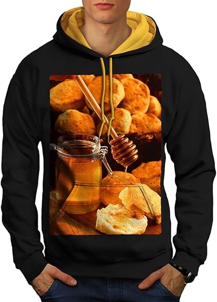 wellcoda Honig Küche Foto Essen Männer Kontrast Kapuzenpullover Schwer