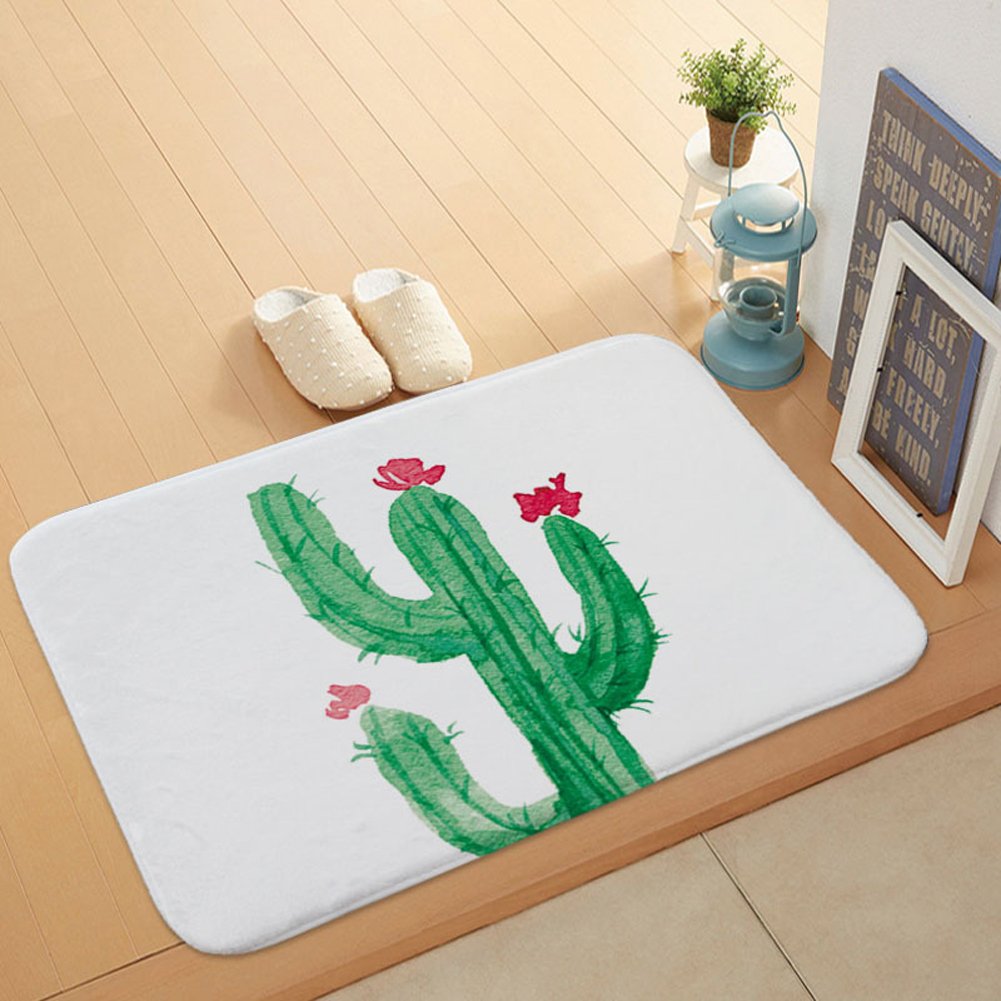 Morbuy A Cactus Bathroom Rugs Cactus, Non-Slip Flannel Bath Mat Bathroom Carpet Super Absorbent Soft Shower Rug Suitable For Living Room/Kitchen/Bedroom Indoor Outdoor Rugs Mats 40X60cm (A Cactus)
