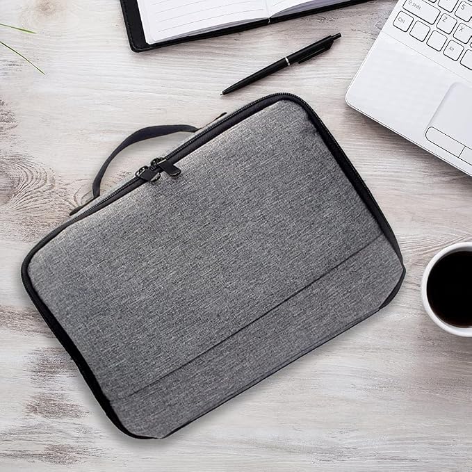 Funda portátil para proyector y accesorios técnicos, construcción en tela gris con superficie resistente a rasguños, dimensiones internas máximas 24 x 20 x 9 cm miniatura 3