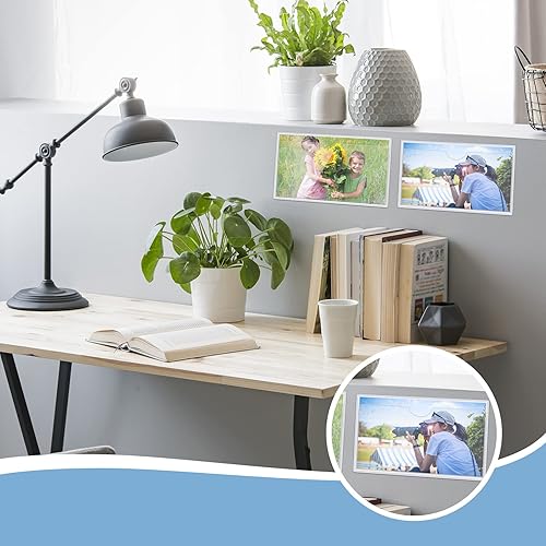 Miniatura 4 de Outus Paquete de 100 bolsillos autoadhesivos para tarjetas de índice con apertura superior para cargar, soporte ideal para organizar y proteger tus