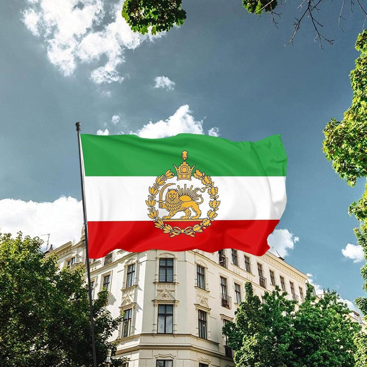 AZ FLAG - Iran Old Persia Flag - 3x5 Ft - 100D Polyester Persian Banner with Two Metal Grommets - Fade Resistant - Vivid Colors - 3' x 5' Feet - 150x90 AZ FLAG - Iran Old Persia Flag - 3x5 Ft - 100D Polyester Persian Banner with Two Metal Grommets - Fade Resistant - Vivid Colors - 3' x 5' Feet - 150x90