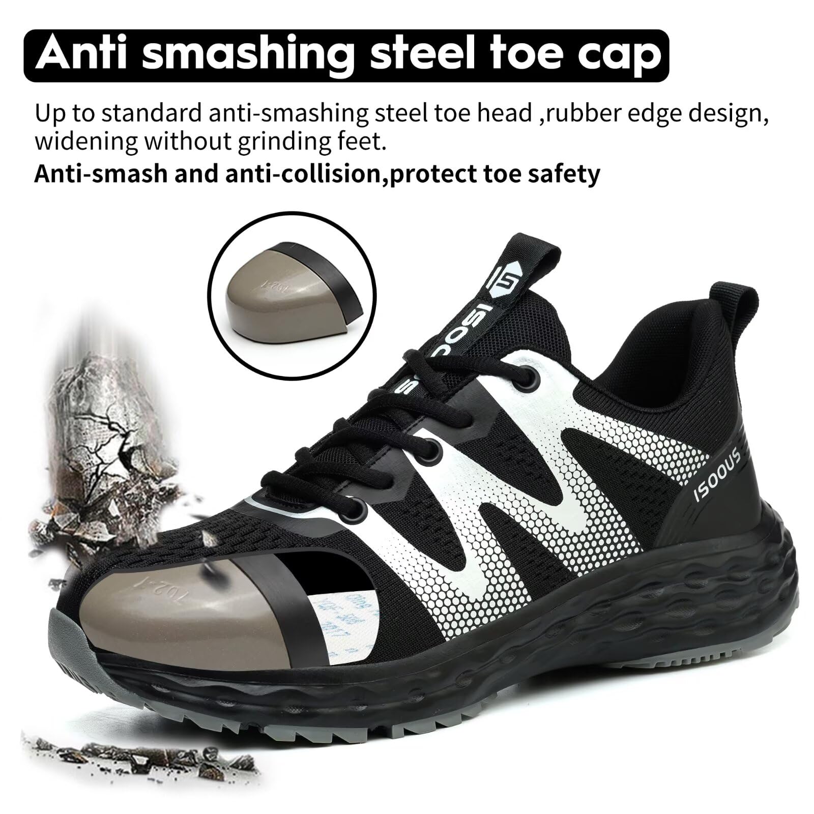 Scarpe Antinfortunistiche Uomo Donna Leggere Scarpe da Lavoro Comode Scarpe Sicurezza con Punta in Acciaio Traspiranti