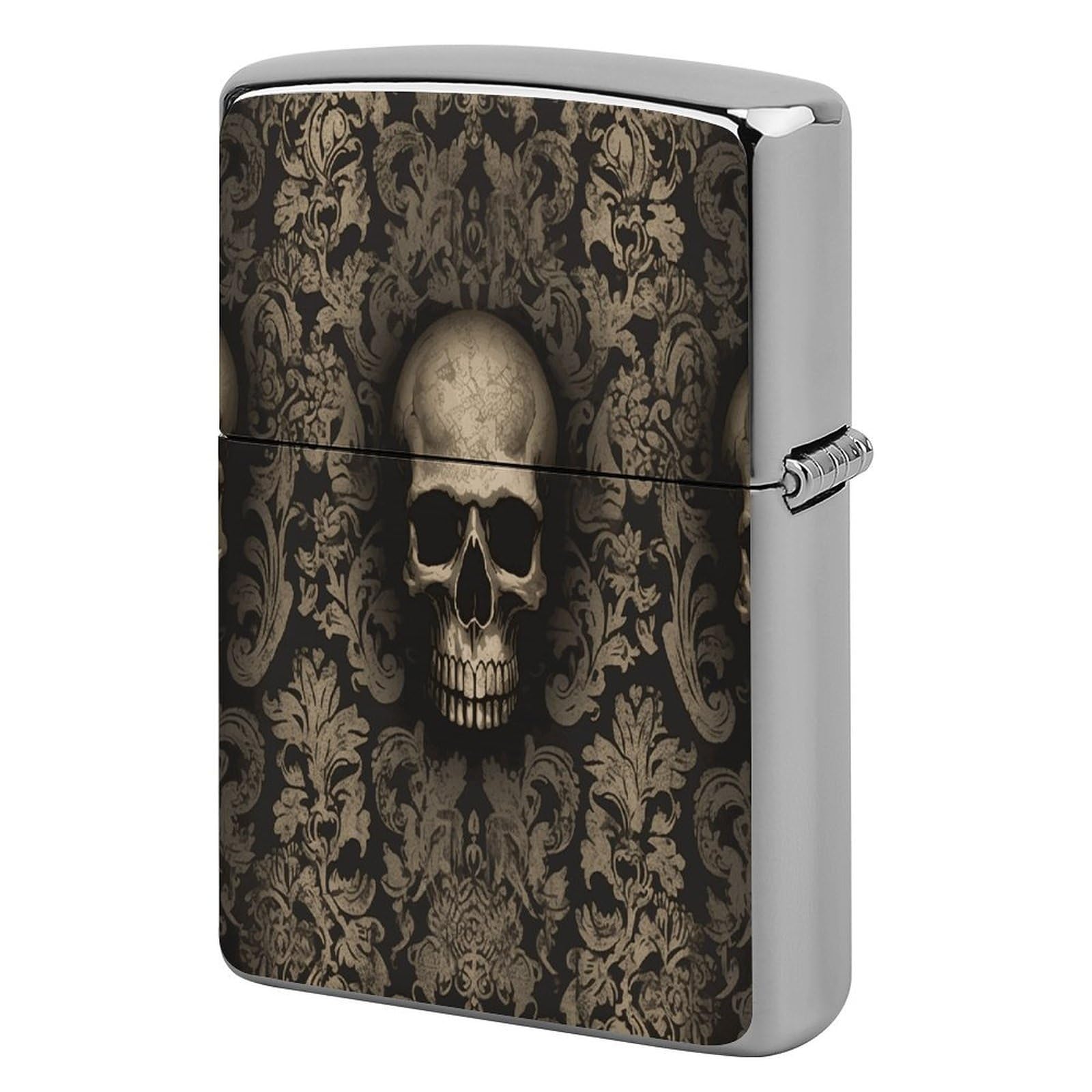 Fekiloot Style Gothic Wallpaper Skull Lighter Case Cover Lighter Holder