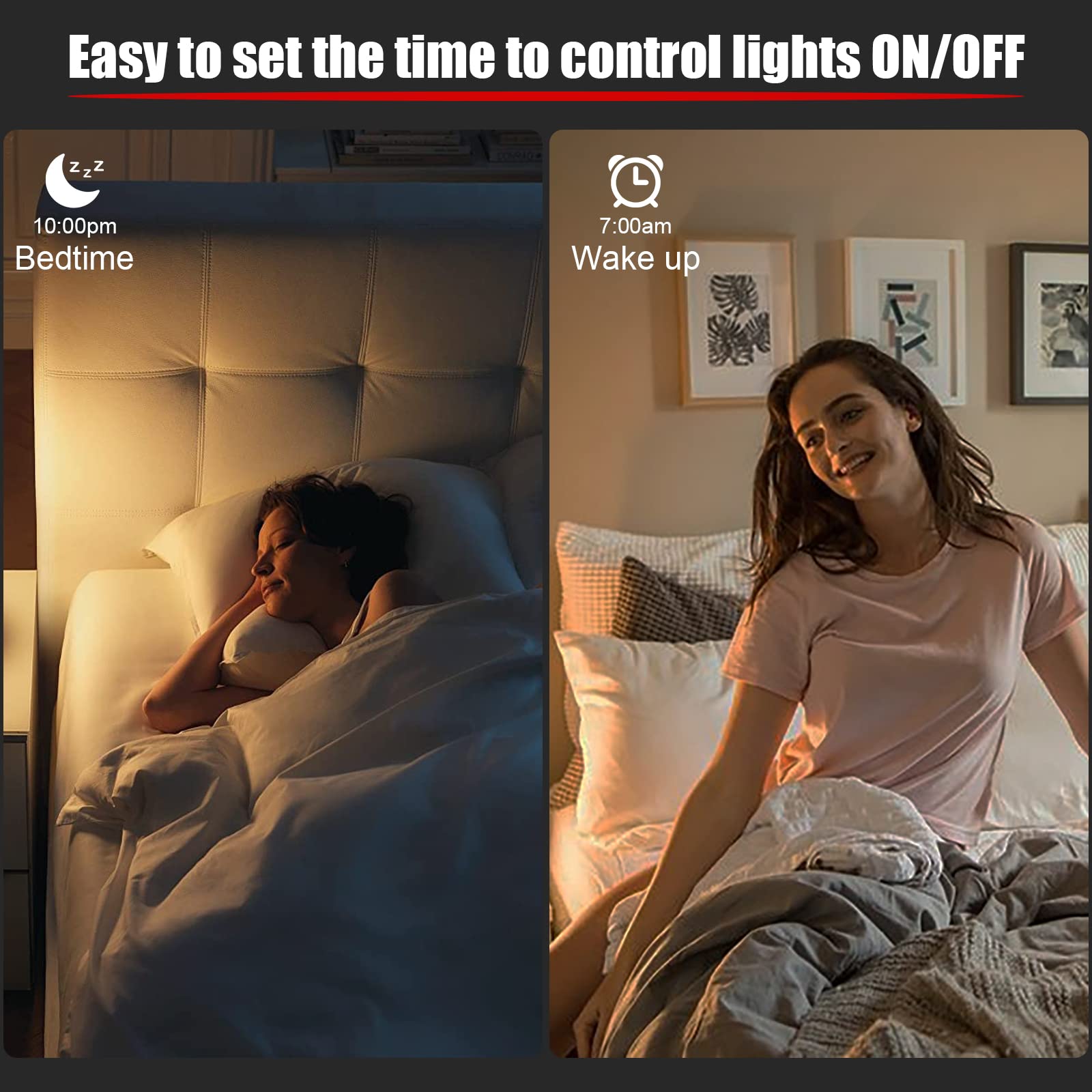 Alexa żarówki LED E27, 10 W, WiFi, zmiana kolorów, 16 milionów kolorów, sterowanie za pomocą aplikacji, ściemniana żarówka, ciepła biel (2700 K), zimna biel (6500 K), 4 szt