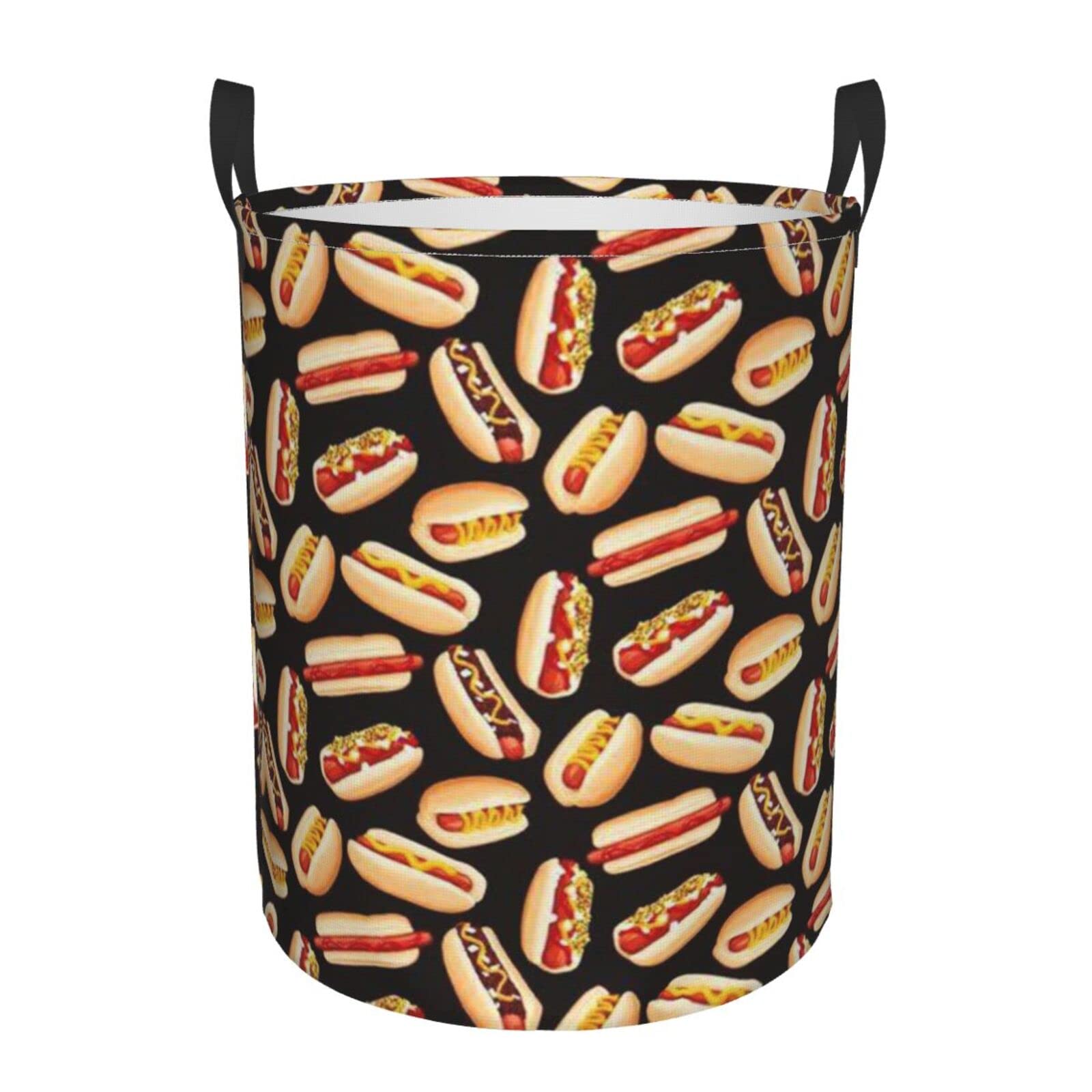 Grand panier à linge pliable Fun Food Hot Dogs pour chambre