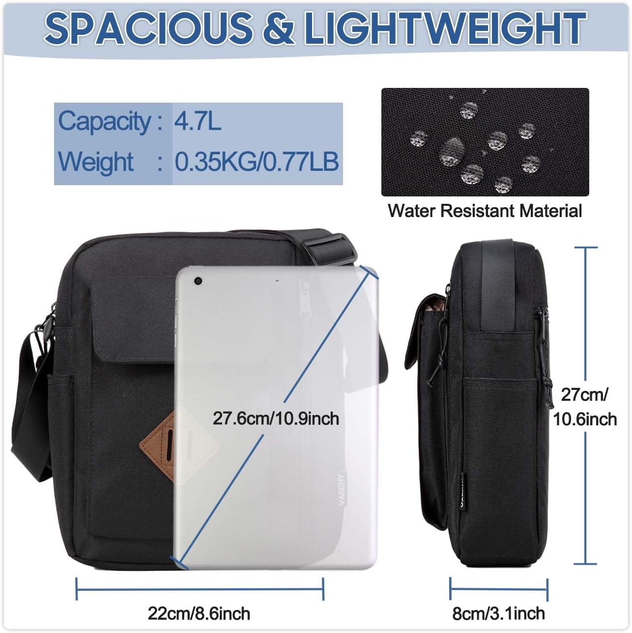 VASCHY Small Messenger Bag, Lightweight Casual Jamaica Ubuy - Main Image