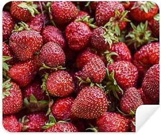 Fresh Strawberry Red Fruits Picture Cleaning Cloth Screen Cleaner 2pcs Suede Fabric