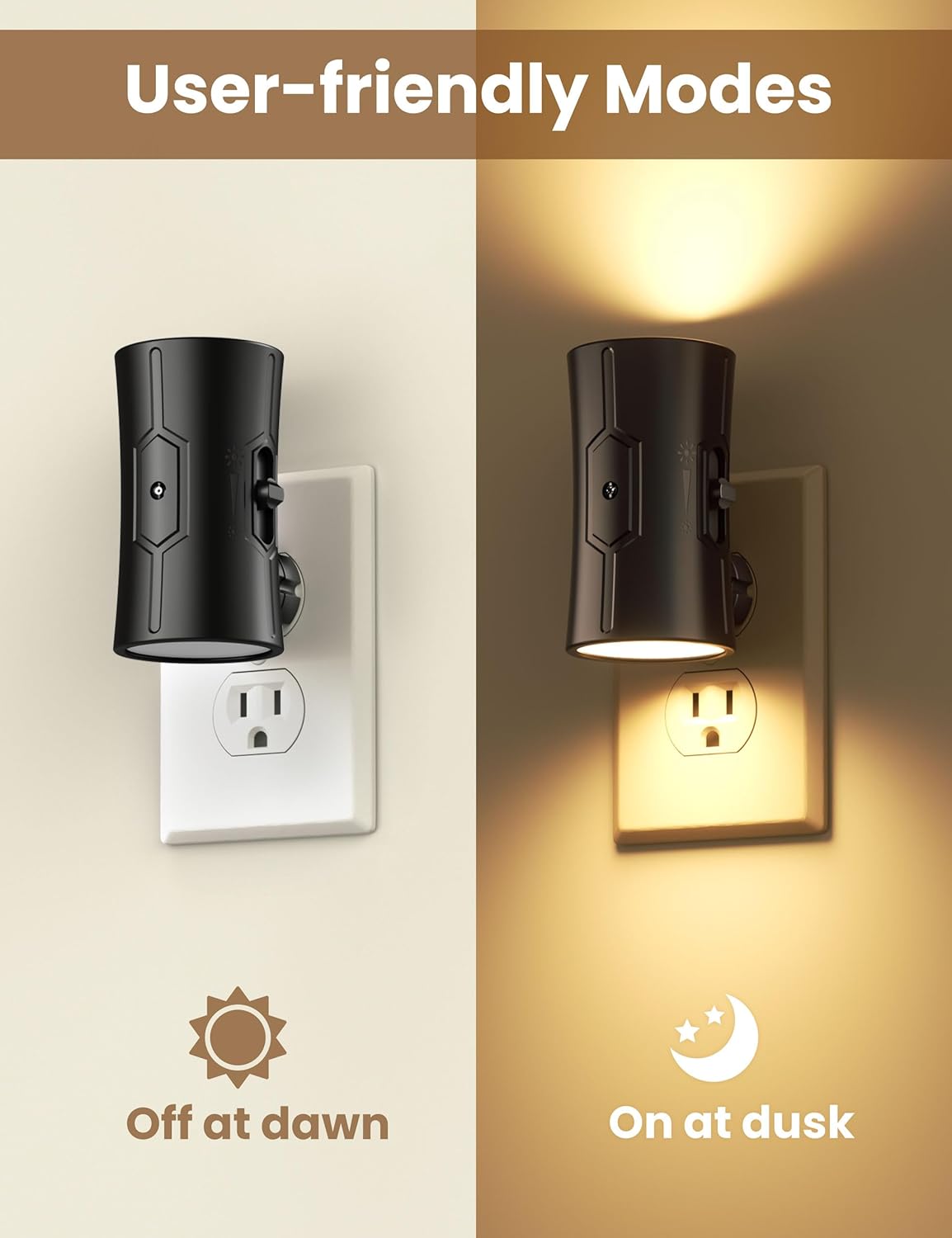 Sujeet LED Night Lights Plug into Wall, Bright Night Light, Dusk to Dawn Sensor, Soft White 3000K, 0-100LM Adjustable Brightness, Dimmable Nightlights for Hallway, Bathroom Bedroom Kitchen, 2 Pack