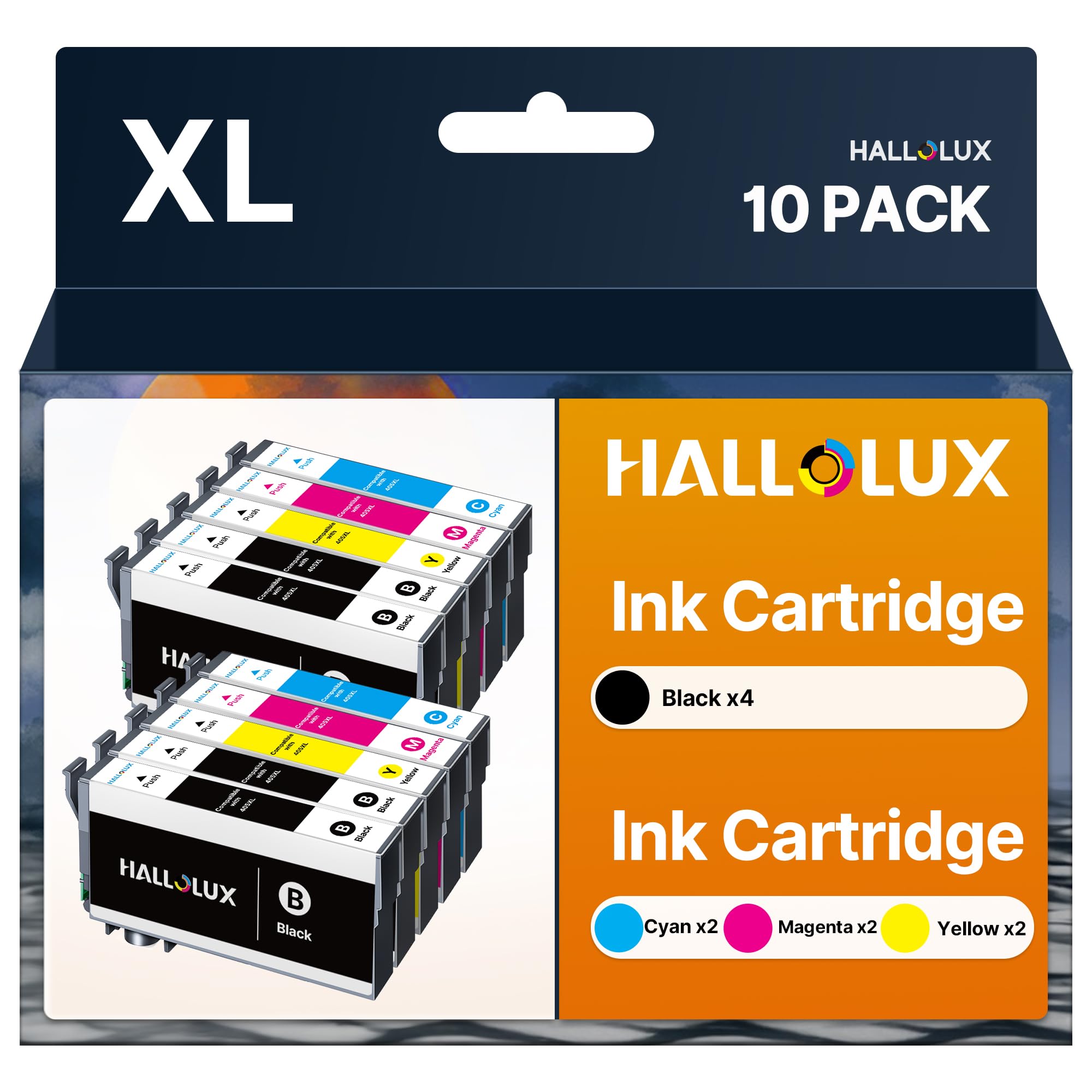 Kompatibel für 405XL Multipack Patronen Kompatibel für 405 XL Druckerpatronen für Epson Workforce Pro WF-4820 Patronen für WF 3820 Druckerpatronen WF 4825 WF 3820 WF 3825 WF-7835DTWF(10er-Pack)