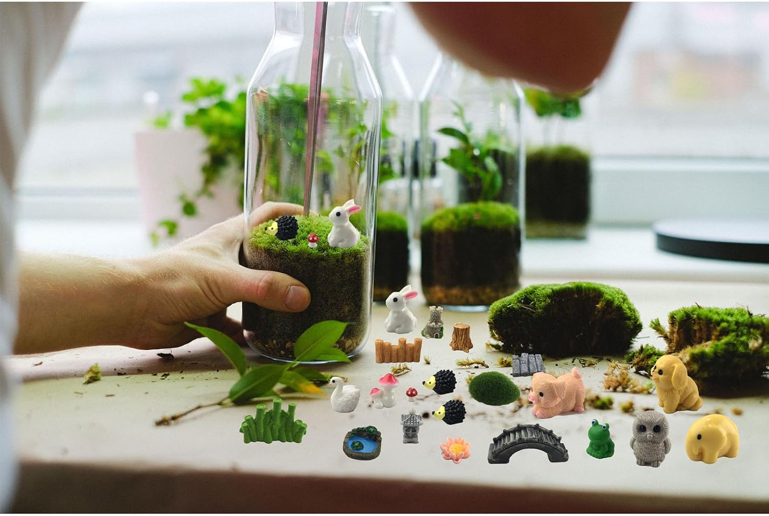 Fairy Garden Accessories 90 Pcs Mini Resin Animal Figurines