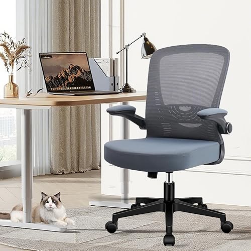 Miniatura 2 de CLATINA Modernas sillas ejecutivas de oficina con soporte lumbar, mecedora, ergonómica, tela de tela, sillas de escritorio con ruedas, color verde,