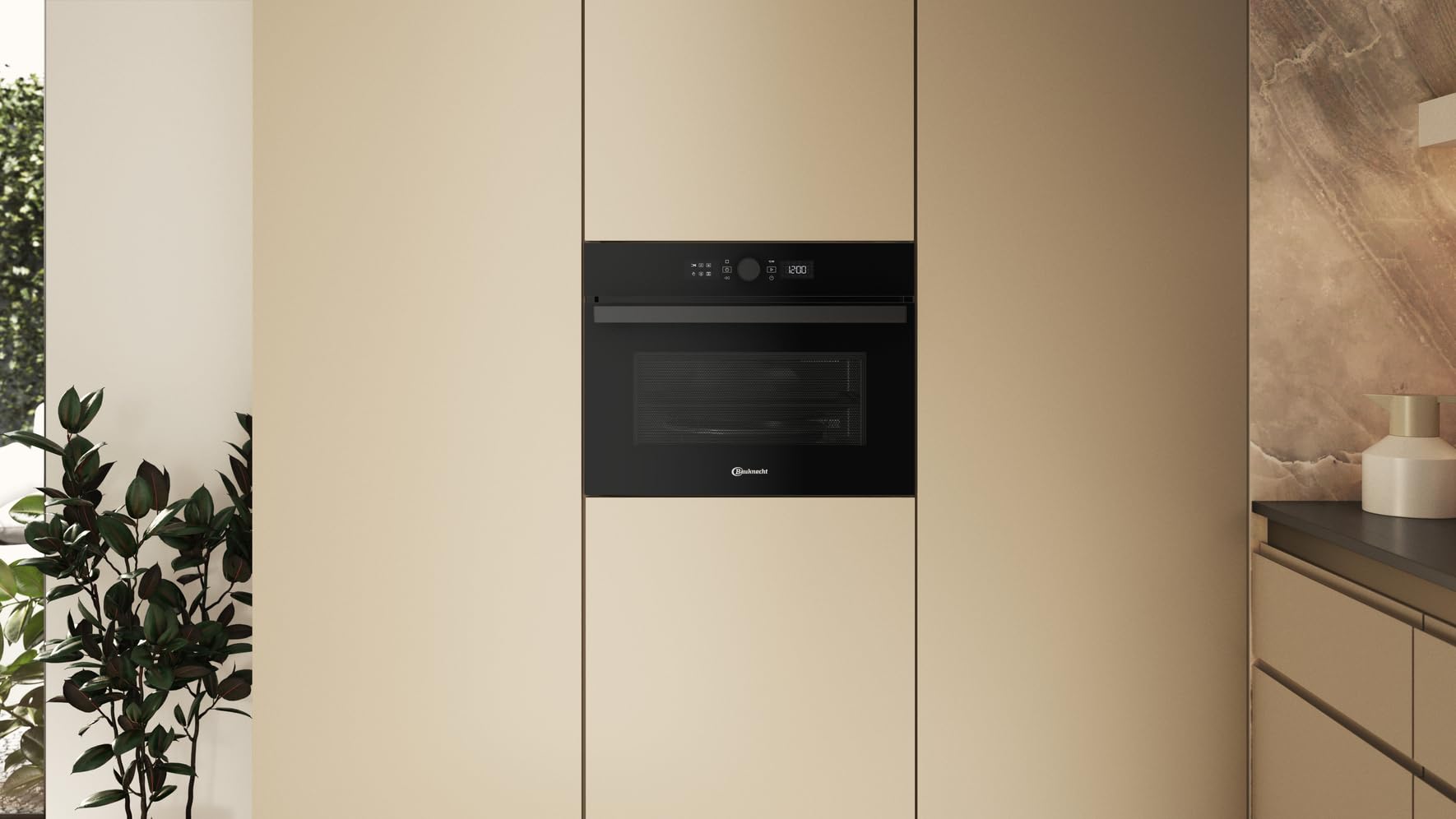 Bauknecht BMW47DMK Kombi-Mikrowelle - Mikrowelle 900 Watt, Heizelement-Grill 1600 Watt, Heißluft 1200 Watt/Dynamic Crisp – knusprige Gerichte in Rekordzeit/Schnellstart-Funktion (Rapid-Start)