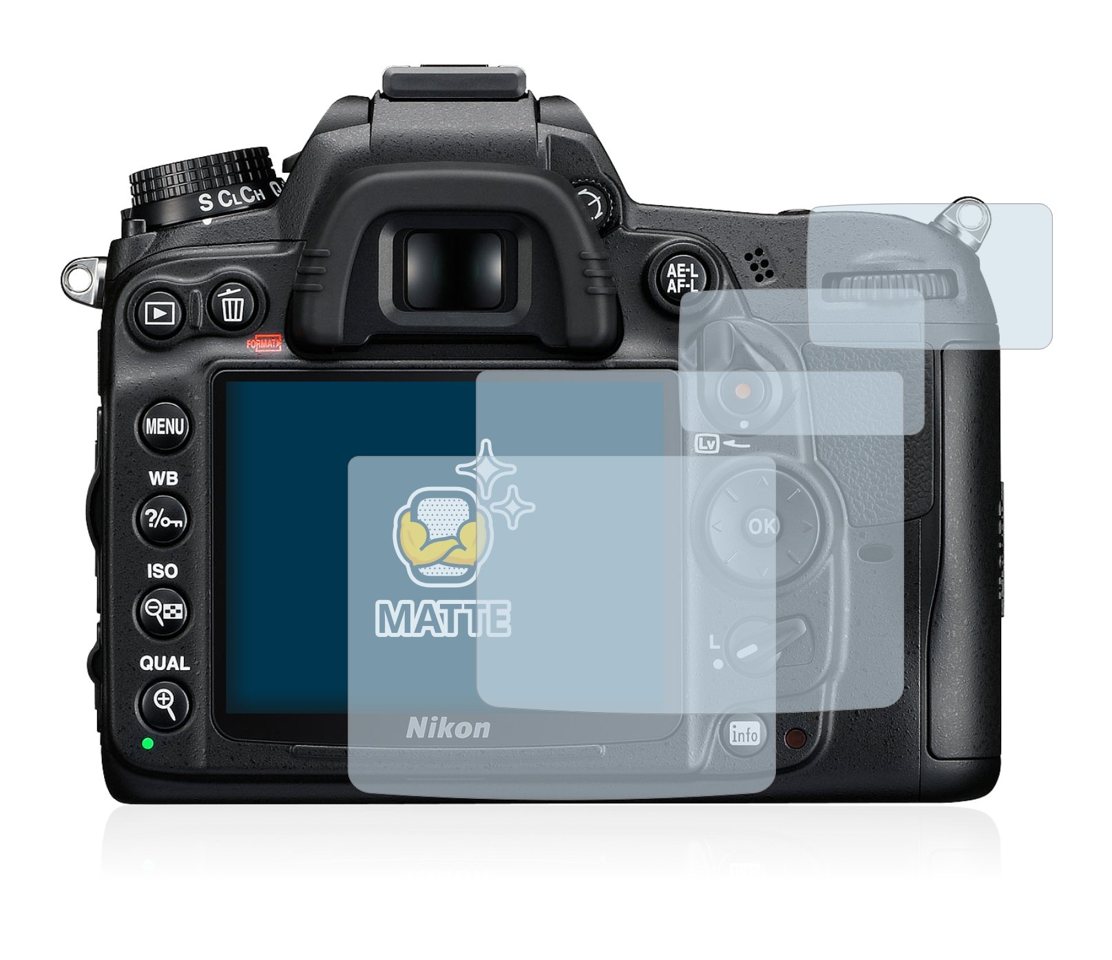BROTECT Matte Entspiegelungs-Schutzfolie Für Nikon D300 – 2 Stück, Anti-Reflex, Anti-Fingerprint, Kratzfest