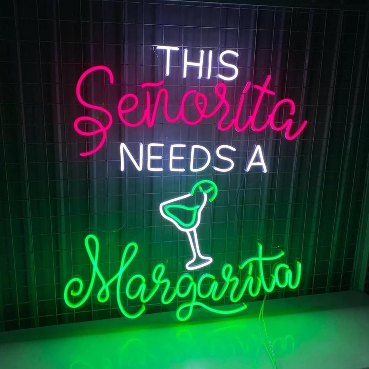 This Senorita Needs A Margarita Neon Sign 22 inches Led Margarita Bar Neon Light Up Signs Home Bar Wall Art Decor for Cocktails Bar Pub Club Gifts