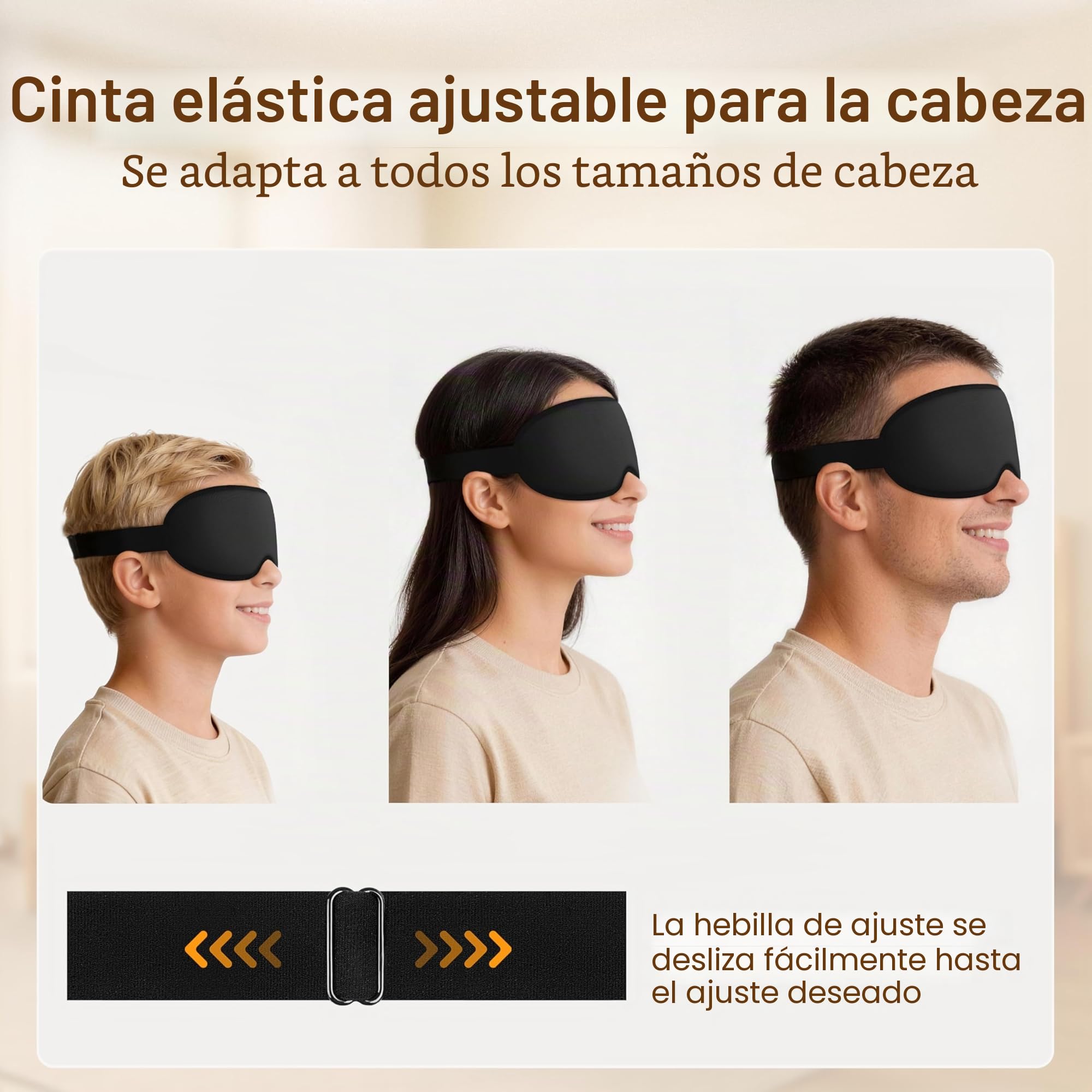 Gritin Anti-Luz Antifaz para Dormir para Mujer y Hombre, 3D Máscara Ultrasuave y Cómoda Adjustable, Diseño Ergonómico, Sin Presión Ocular Adecuado para Dormir de Lado, Ideal para Dormir y Viajar