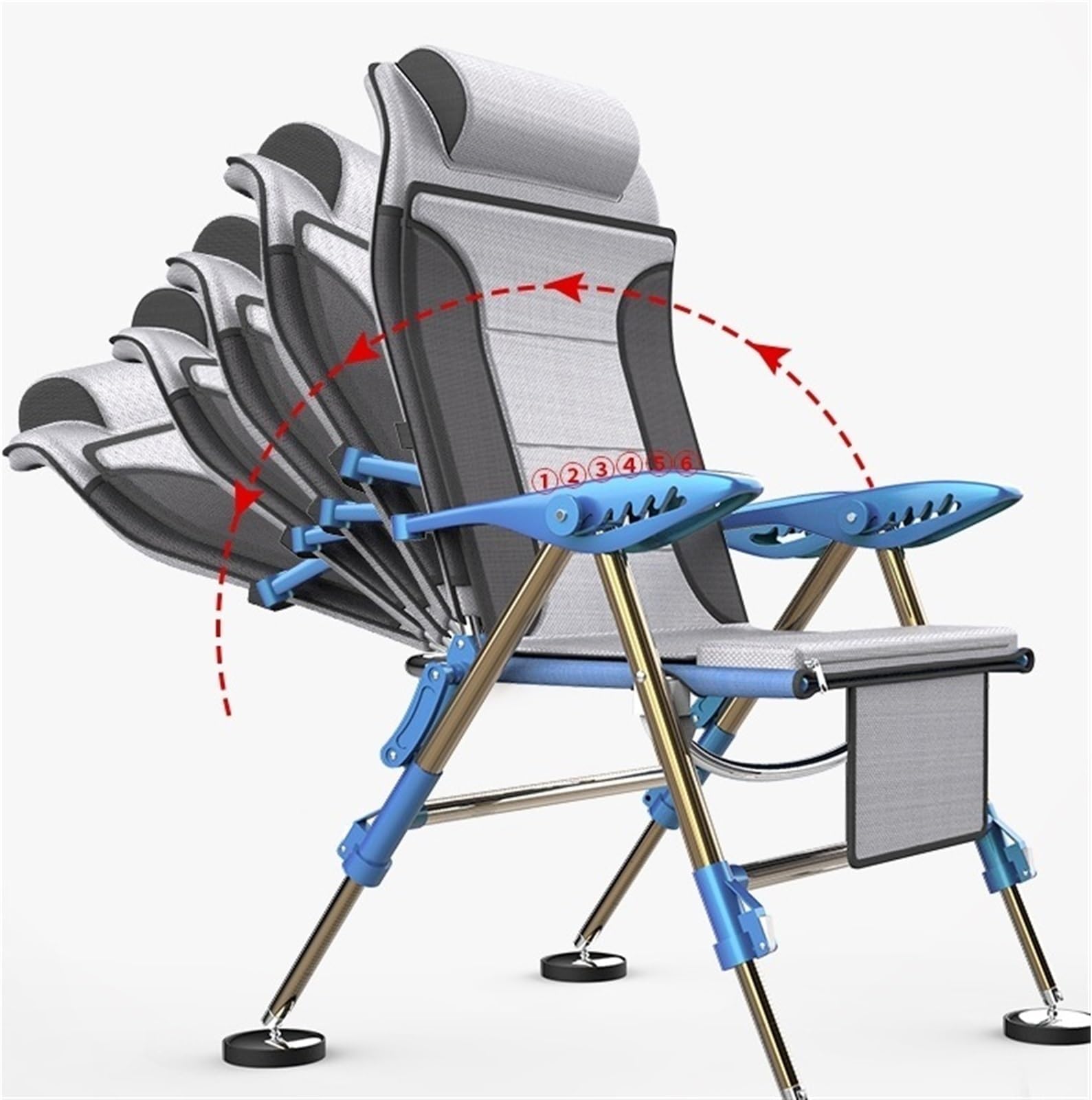 SVRITE Foldable Chair, Multifunctional Fishing Chair Portable can Lay Folded Fishing Chair All Terrain