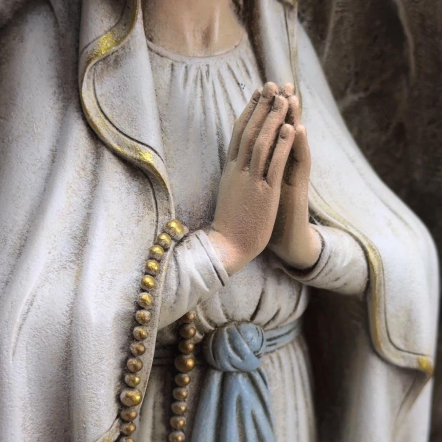 Grace4Joy - Statua della Madonna di Lourdes, statua della Vergine Maria cattolica da 45,7 cm, decorazione da giardino cattolica, scultura della grotta di Nostra Signora di Lourdes, per casa, cortile