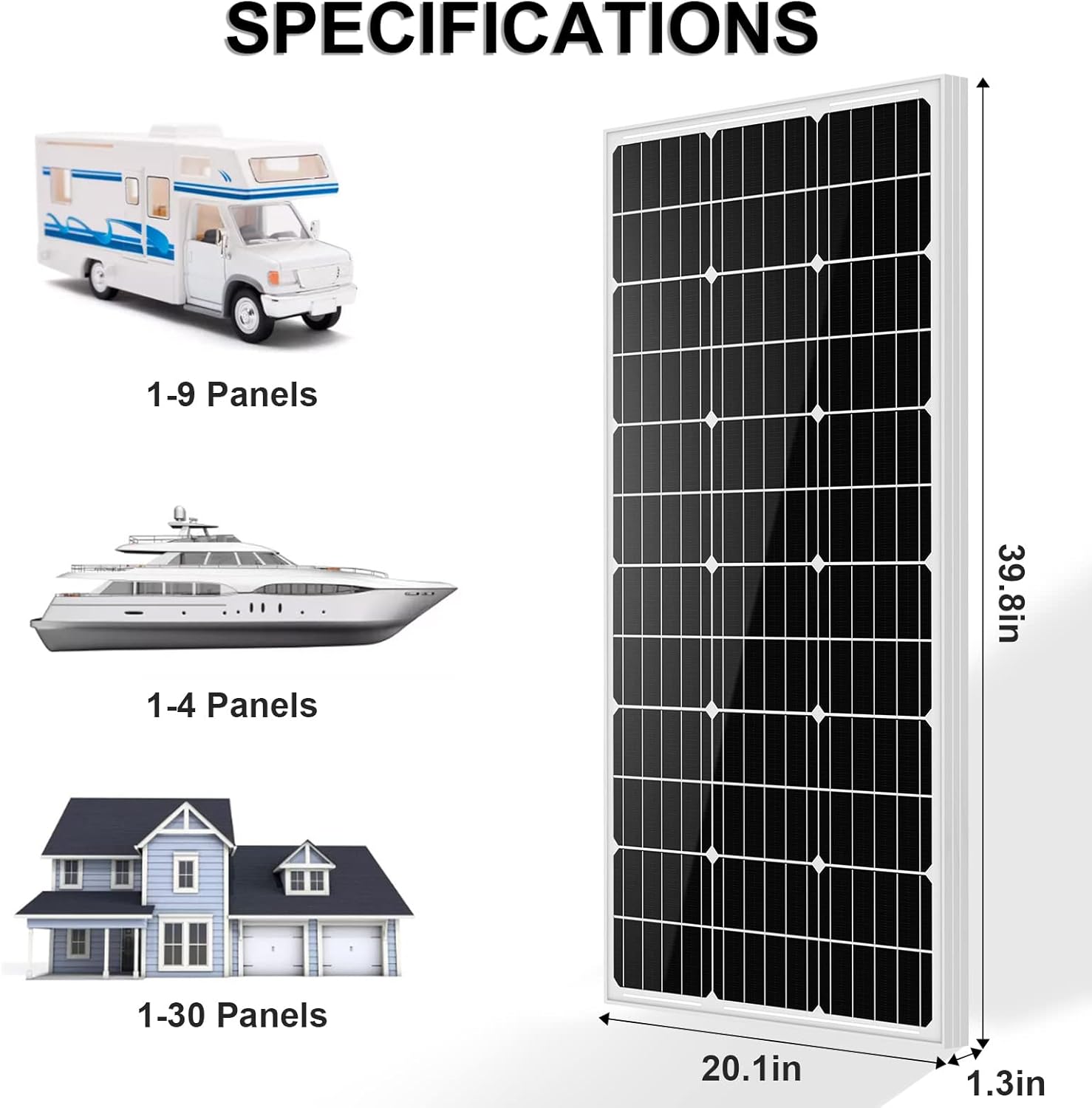 🛒 Flash Sale ECO-WORTHY 100 Watt Solar Panel 12 Volt Monocrystalline Solar Panel High Efficiency Module RV Marine Boat Caravan Off Grid