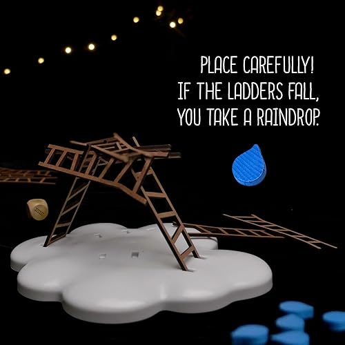 Miniatura 5 de Catch the Moon - Juego de mesa apilable de destreza para 1 a 6 jugadores, hermoso diseño y tema caprichoso, escaleras de madera de equilibrio para