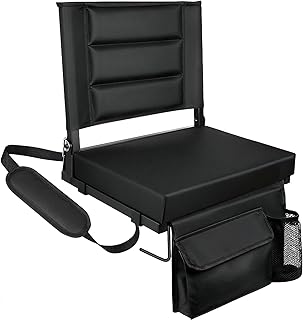 Stadium Seats with Back Support,Bleacher Chairs with Cushion, Portable Folding Stadium Chair with Removable