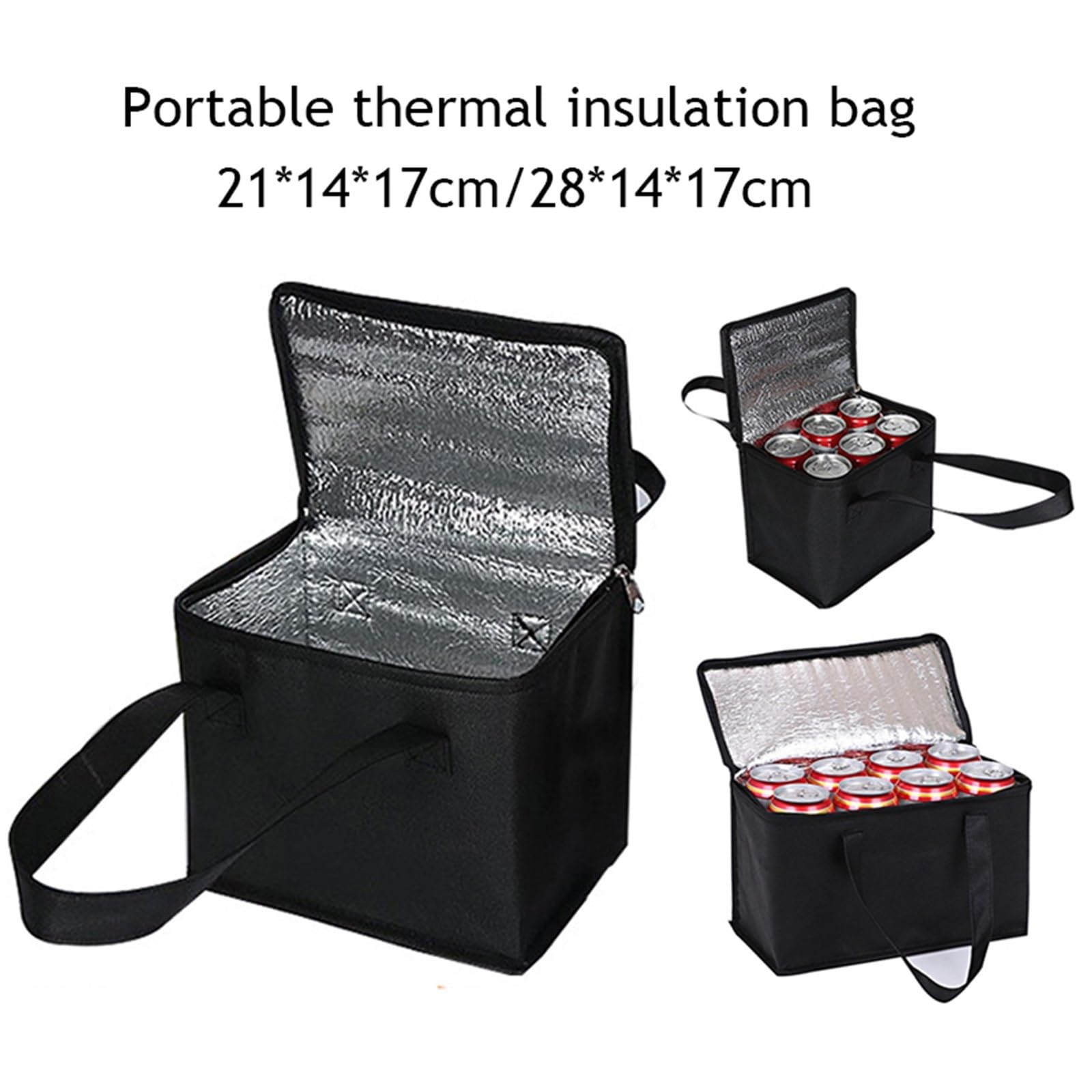 Bolsa Almuerzo Bolsa de almuerzo con aislamiento térmico y cremallera de gran capacidad, bolsas de almacenamiento, caja de bebidas más fresca, caja de comida fresca, bolsa de Picnic for acampar, 3 uds