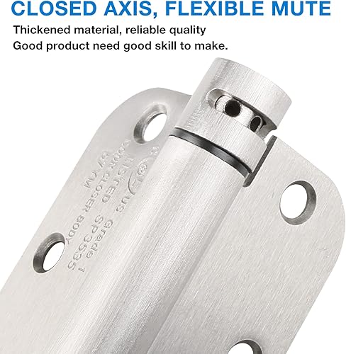 Miniatura 6 de Bisagras automáticas de cierre automático para puerta, níquel satinado de 3.5 pulgadas, bisagras de resorte de radio de 58 pulgadas, bisagras de 3