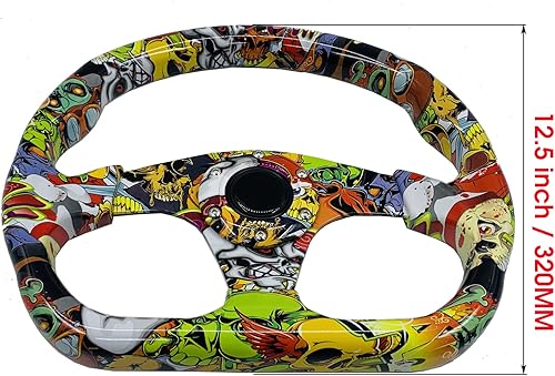 Miniatura 2 de Patrón de graffiti Volante de carreras de coche acrílico plano Drifting Car Sport Volante para Sim Drift Juego de PC