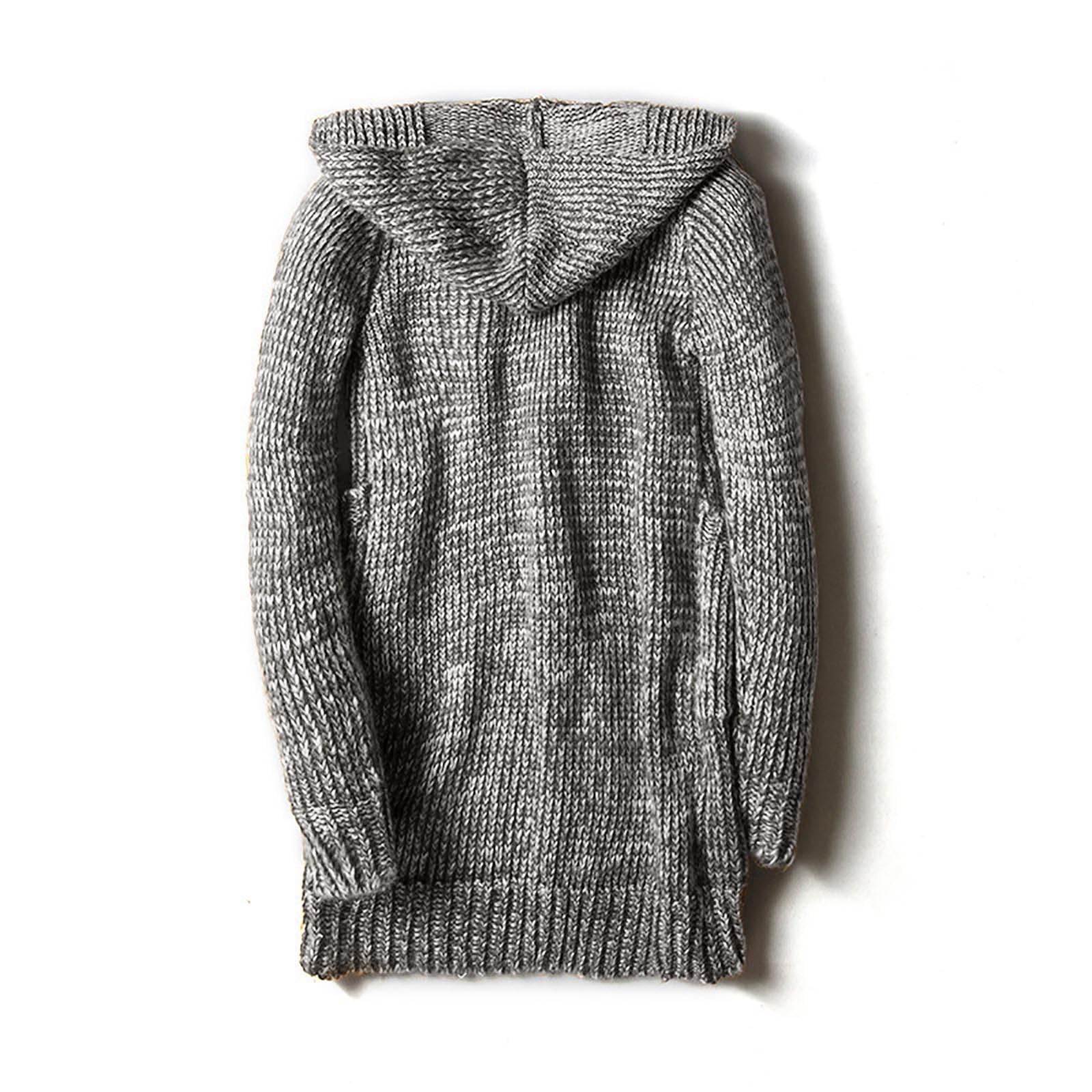 Jersey Hombre Cardigan, Chaqueta De Punto Hombre con Botones Suéter Manga Larga Ajuste Delgado Forro Polar Cárdigan con V-Neck con Bolsillos para Exterior El Ocio