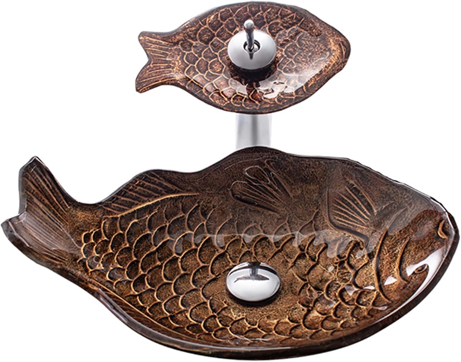 芸術的な強化ガラスベッセルシンク滝蛇口セット、クロムミキサータップバスルームベッセルシンク洗面器洗浄セット