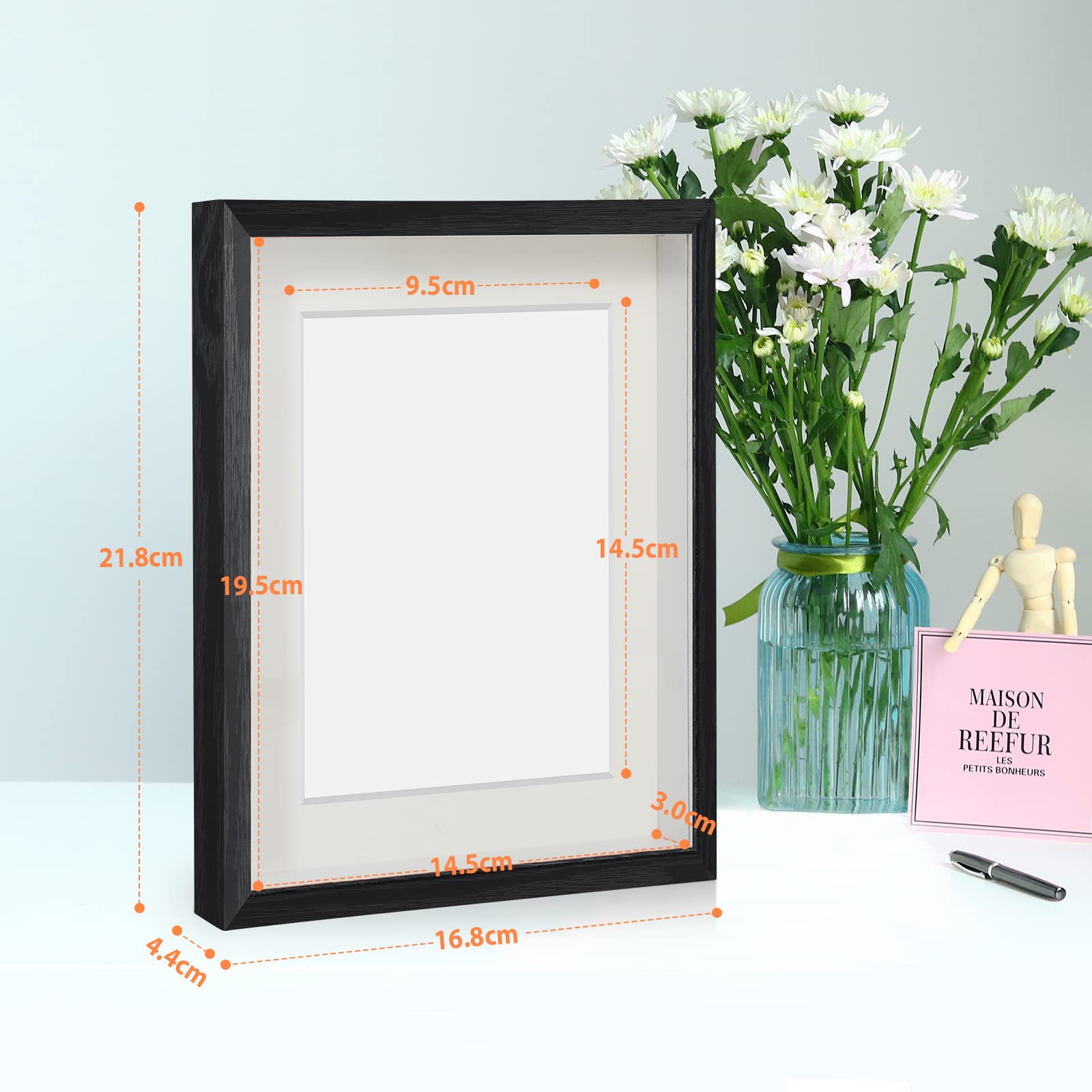 Cornice 3D TAIHOBO 12x17cm - Per Oggetti E Fiori Secchi, Con Provette E Pennarello, Decorazione Da Parete - Foto 3