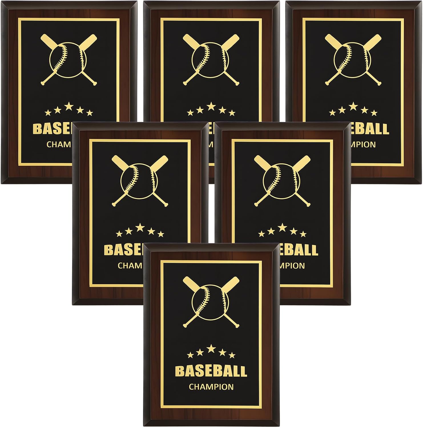 BreezeHug 6 Pcs Basketball/Softball/Baseball Champion Plaques and Awards Basketball Senior Night Winner Prizes Champion Trophies Awards for Sports Competition Prizes Souvenir Gift