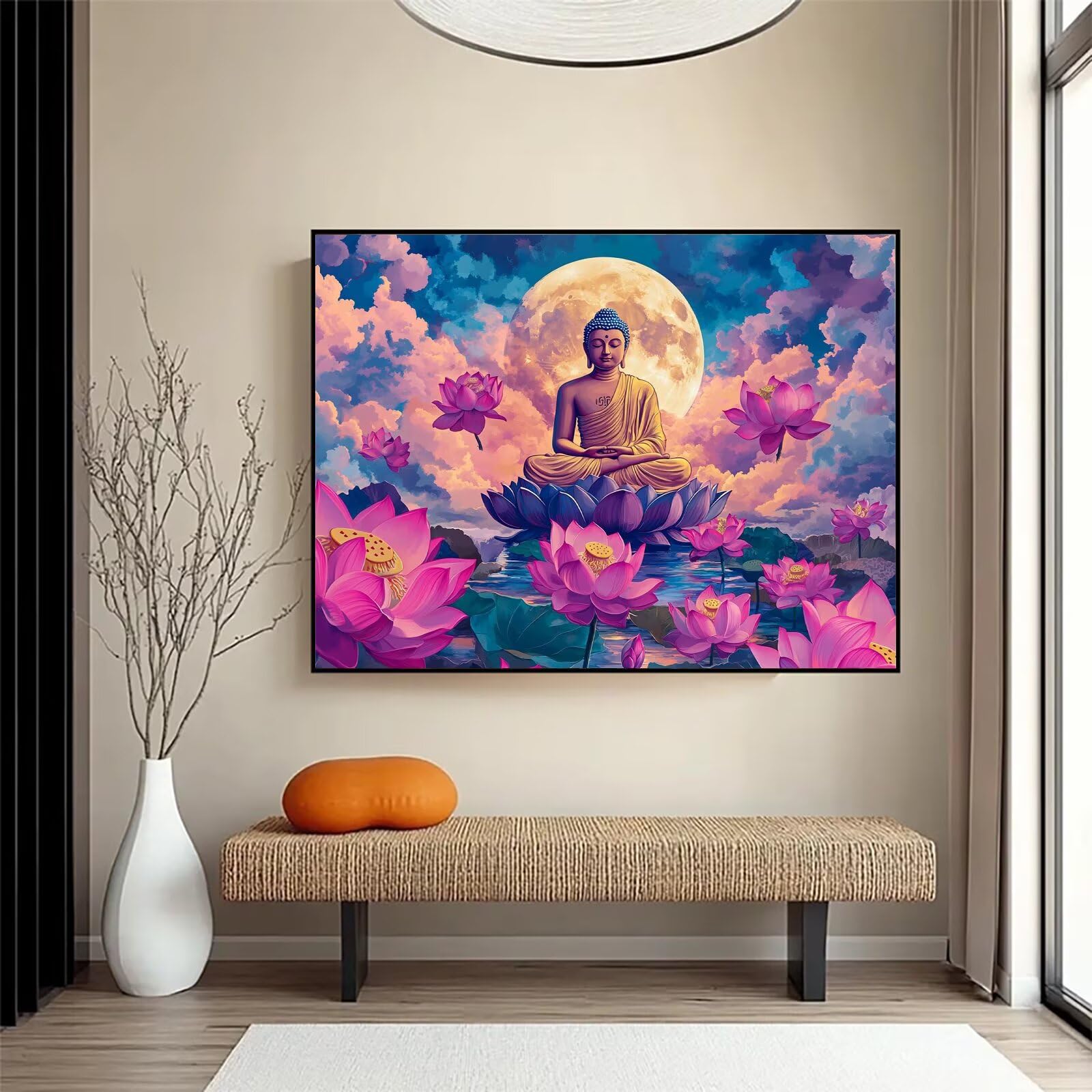 Diamond Painting Lotus, 5D Diamond Painting Erwachsene 70x90cm qw1-601