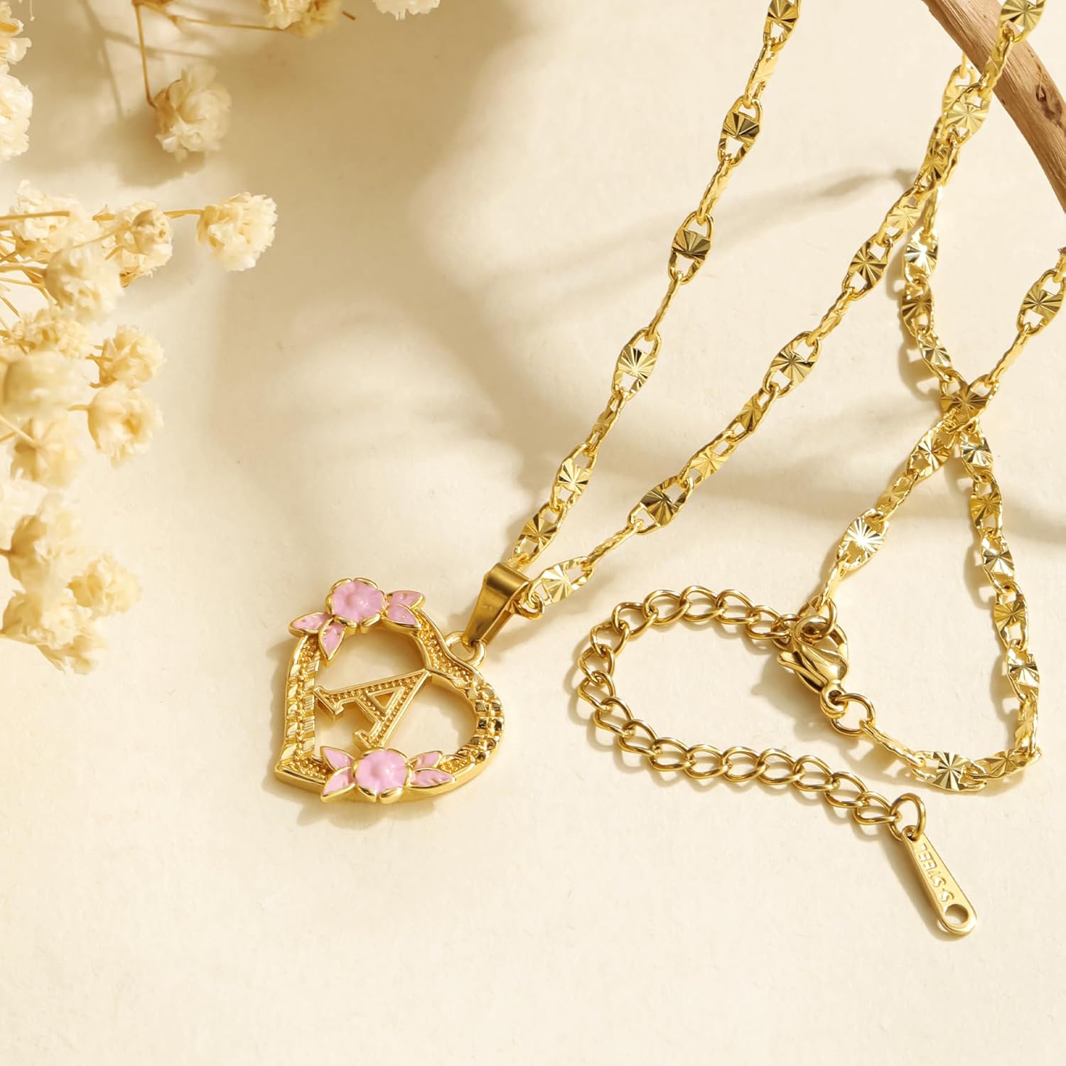 Qitian Initial Heart Necklace for Women Heart Gold Letter A-Z Name Alphabet Pendant Necklace for women Gift - Image 4