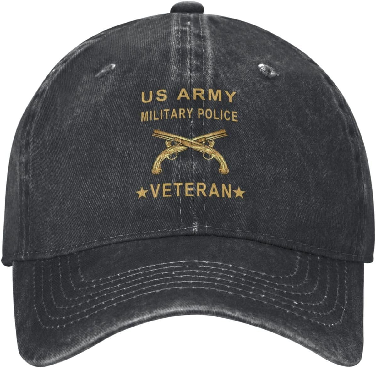 Military Police Veteran - Us Distressed Denim Ball Cap Retro Cool for Every Occasion