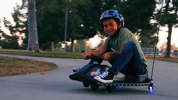 Razor Crazy Cart Shift Lightshow Kids Drift Kart with LED Lights & Speed Control