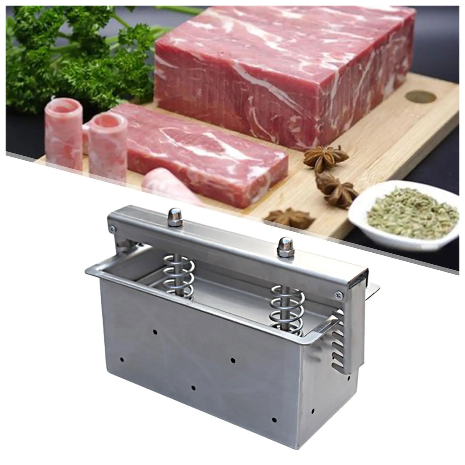 COYEUX Schinken-Fleisch-Pressform, Lunch-Fleischpresse aus Edelstahl, mit doppelter Kompressionsfeder, für Feinkost, hausgemachtes Sandwich-Fleisch