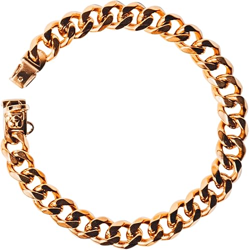 Miniatura 5 de Bully Chainz Ares - Collar de metal con cadena de eslabones de oro pequeño con diseño de hebilla, cadena de oro de 18 quilates, fuerte y resistente,