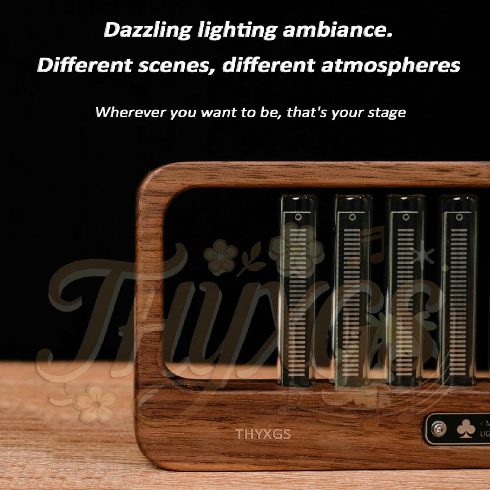 Lampada analizzatore di spettro audio, display RGB per pickup audio, luce tubolare Nixie musica, pickup microfono ad alta sensibilità, 7 modalità preimpostate, perfetta per gli appassionati di musica