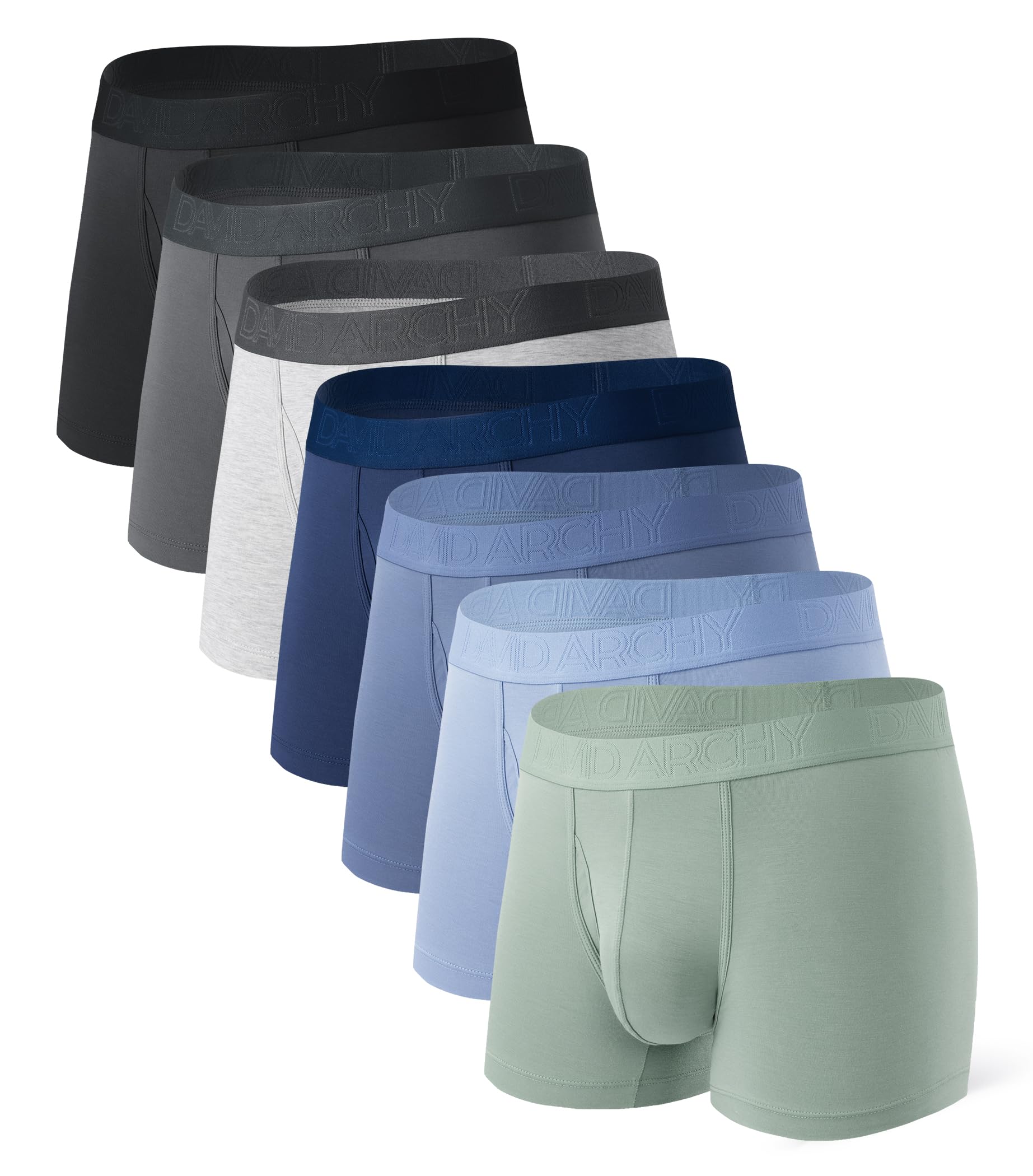 David Archy Men's Underwear Breathable Boxer Briefs Bamboo Rayon Trunks Multipack