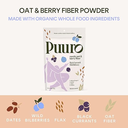 Miniatura 3 de Puuro Polvo de fibra prebiótica para la salud intestinal y el alivio del estreñimiento, 0.23 oz de fibra por porción, fibra soluble e insoluble de