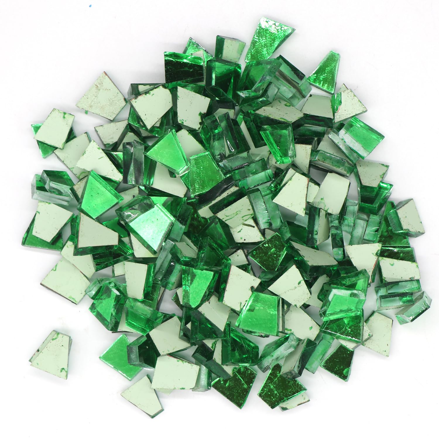 Sweven Art Mirror Mosaic, 12-15mm Size, 5mm Thick, Green Color (Pack of 200Gms)