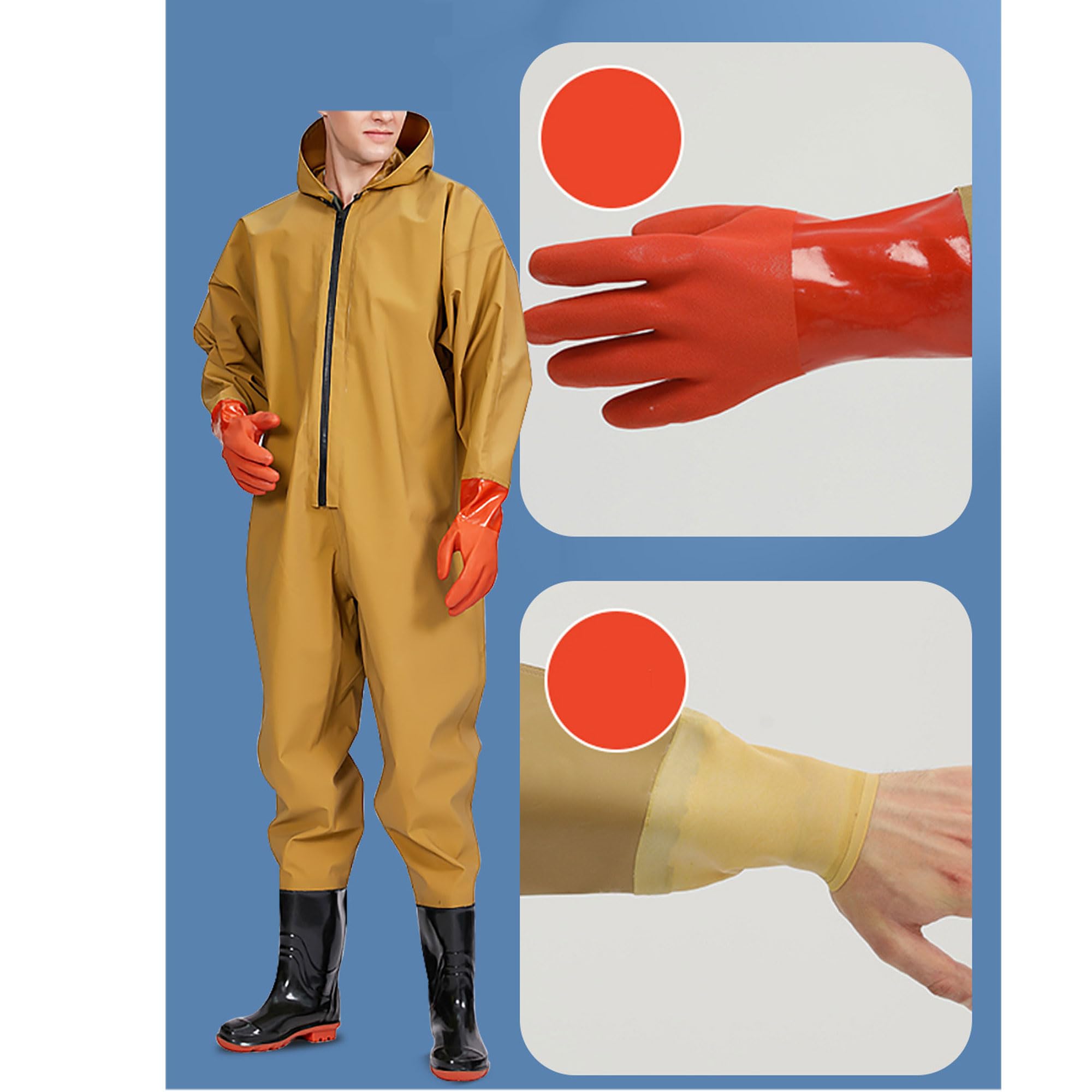Bestgift Kombinezony outdoorowe wędkarskie wodoodporne spodnie wędkarskie jednoczęściowe nadające się do noszenia