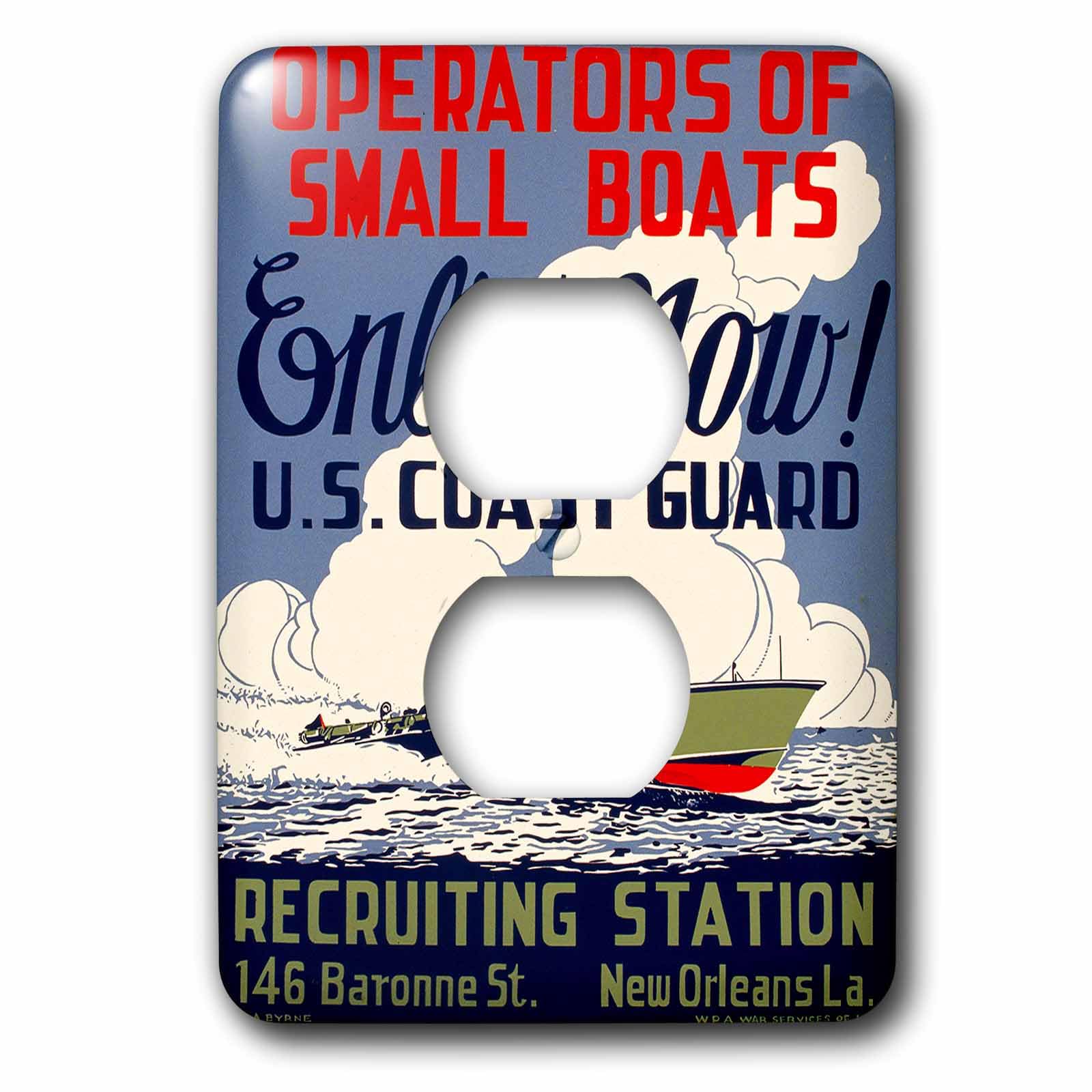 Affiche de recrutement US Coast Guard 3dRose double prise de courant