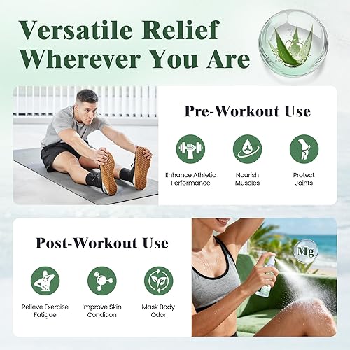Miniatura 4 de Aceite de magnesio para pies, spray de aceite de magnesio tamaño viaje magnesio tópico puro del mar muerto, hipoalergénico, no graso, fácil de